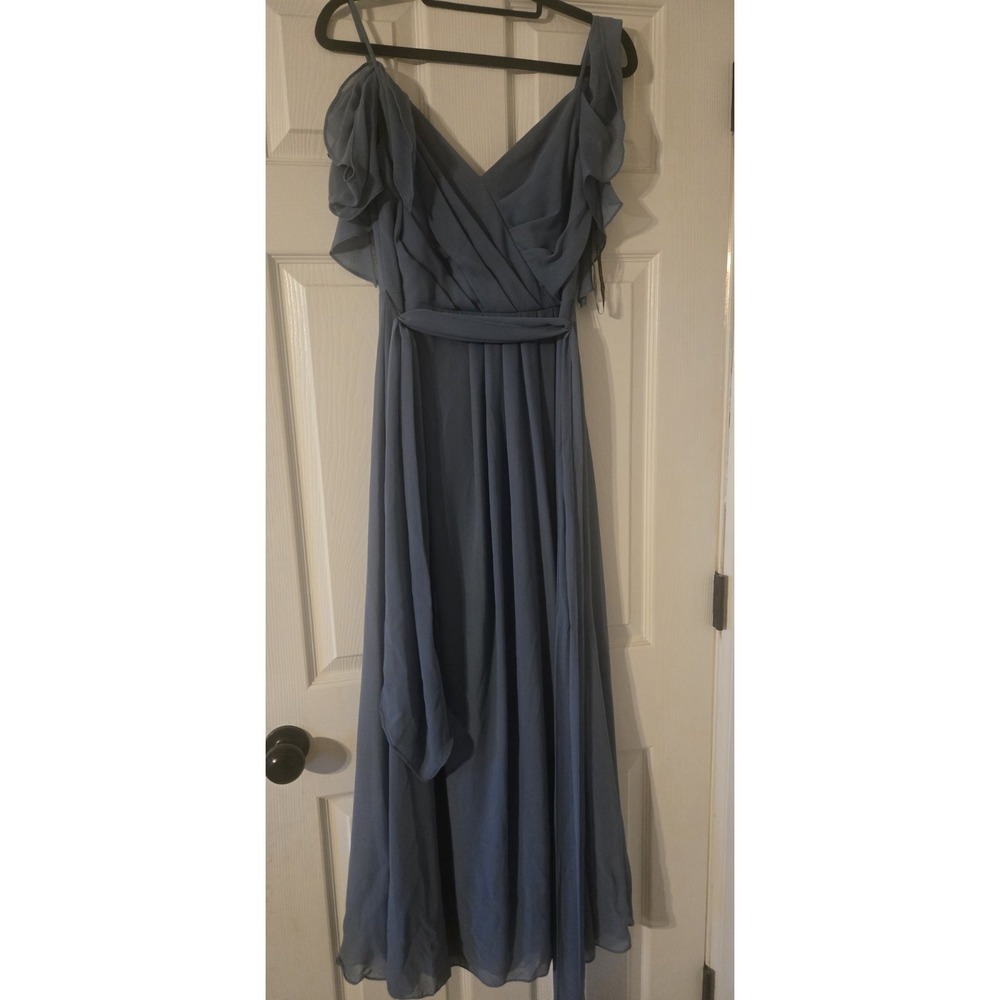 Bill Levkoff Dusty Blue Formal Dress Size 2
